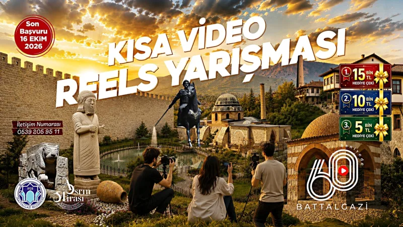 BATTALGAZİ BELEDİYESİNDEN "60 SANİYEDE BATTALGAZİ" KISA VİDEO YARIŞMASI.